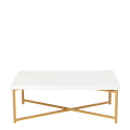 Gouden salontafel met wit blad 64 x 101 cm H 35 cm