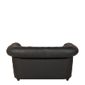Canapé Chesterfield noir 2 places 95 x 160 cm H 70 cm