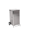 Poubelle inox 70 L sur roues 50 x 50 H 77 cm