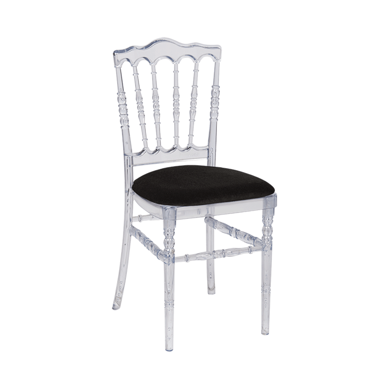 Doorzichtige Napoleon stoel met zwarte fluwelen zit