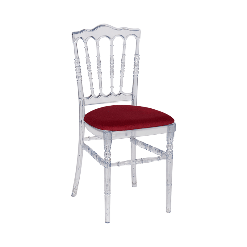 Doorzichtige Napoleon stoel met bordeaux zit