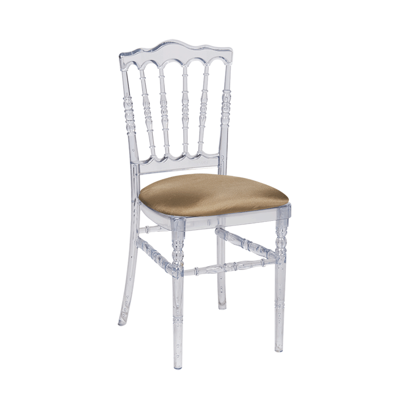 Doorzichtige Napoleon stoel met bronzen zit