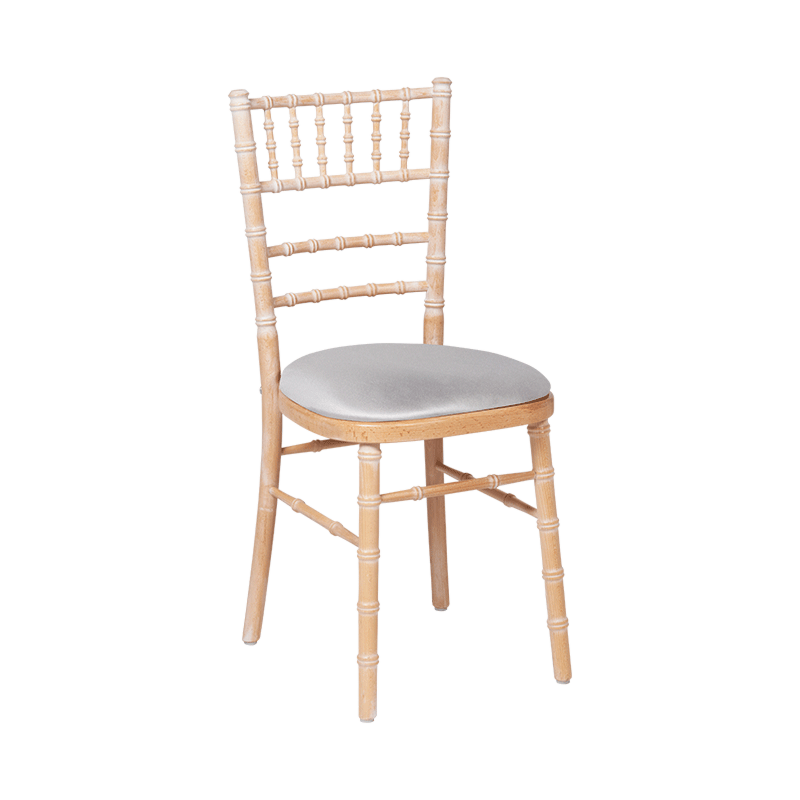 Chaise Natura avec galette gris argentée
