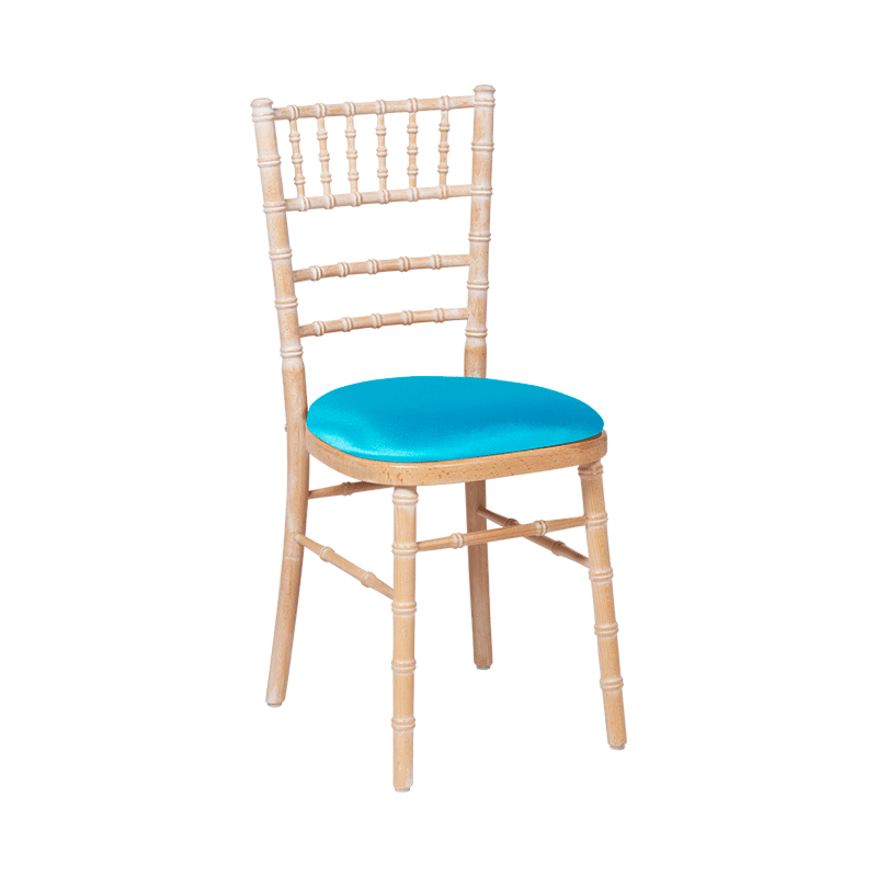 Chaise Natura avec galette turquoise