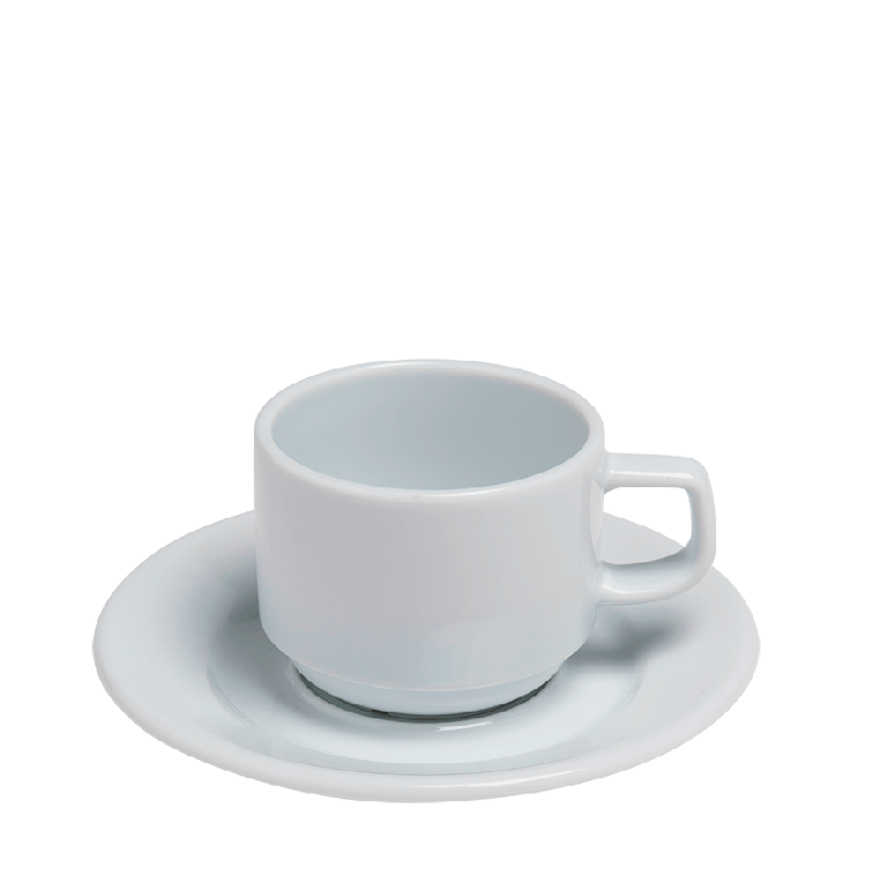 Witte koffietas 20 cl met ondertas Océane