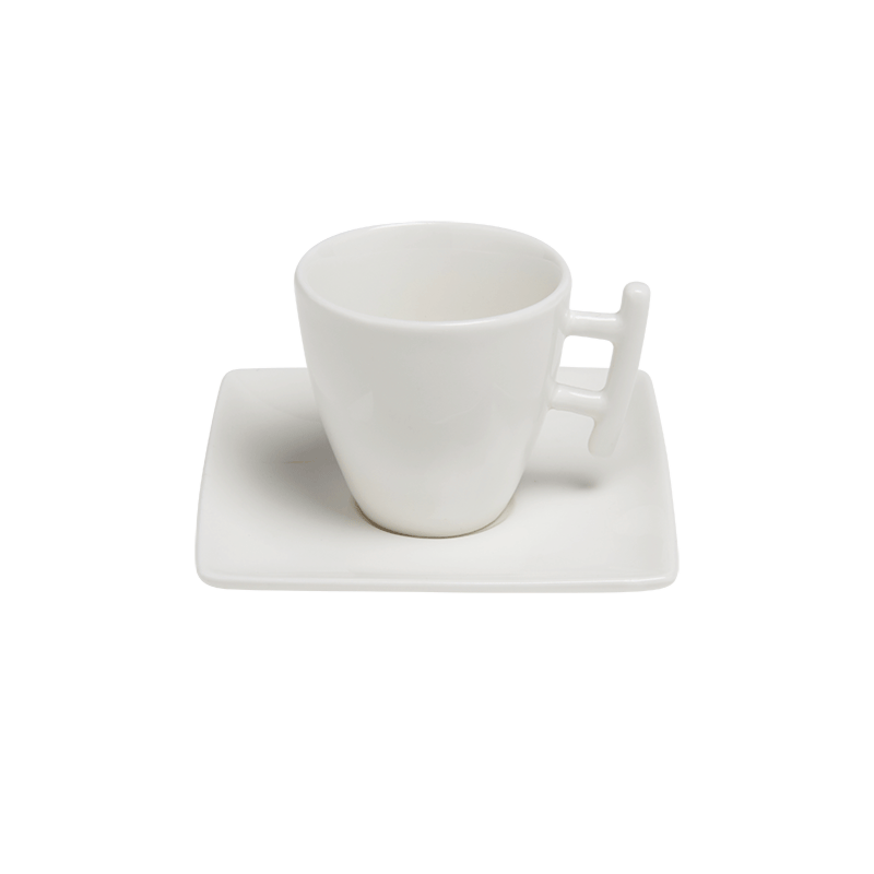 Vierkante mokkatas 8cl Squito met ondertas