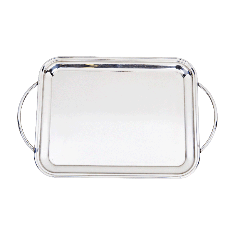 Inox dienblad met handgrepen 50 x 37 cm