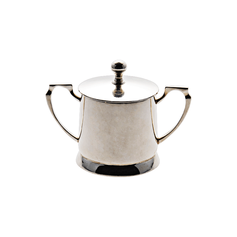 Zilveren suikerpot met deksel