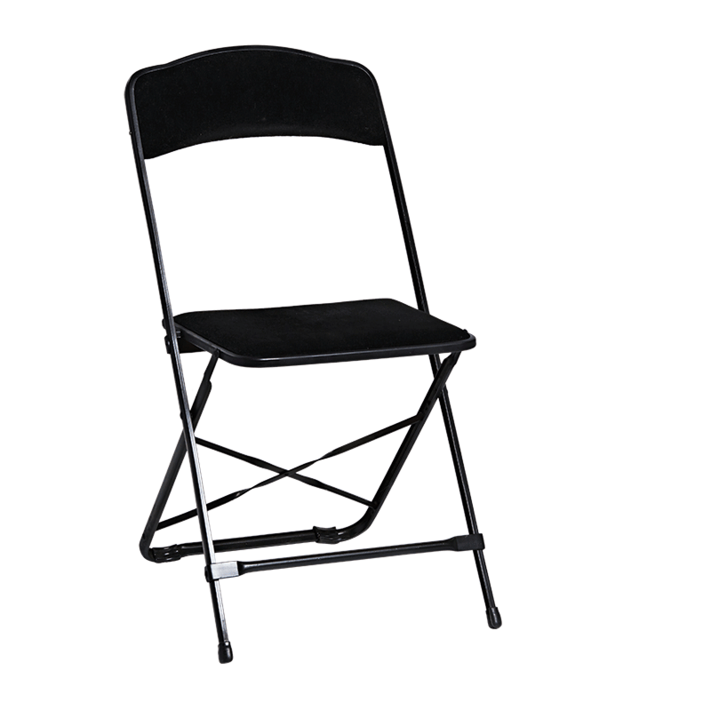 Chaise pliante noire - velours noir