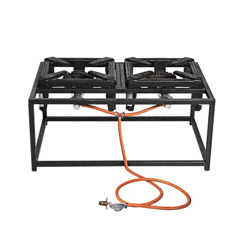 Double réchaud à gaz sur pied H 50 cm