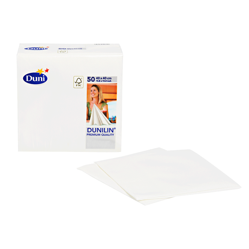Serviettes Duni blanches (50p)