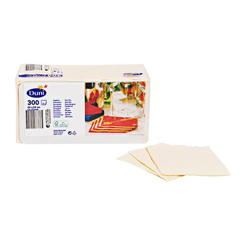 Serviettes cocktail Duni ivoires (300p)