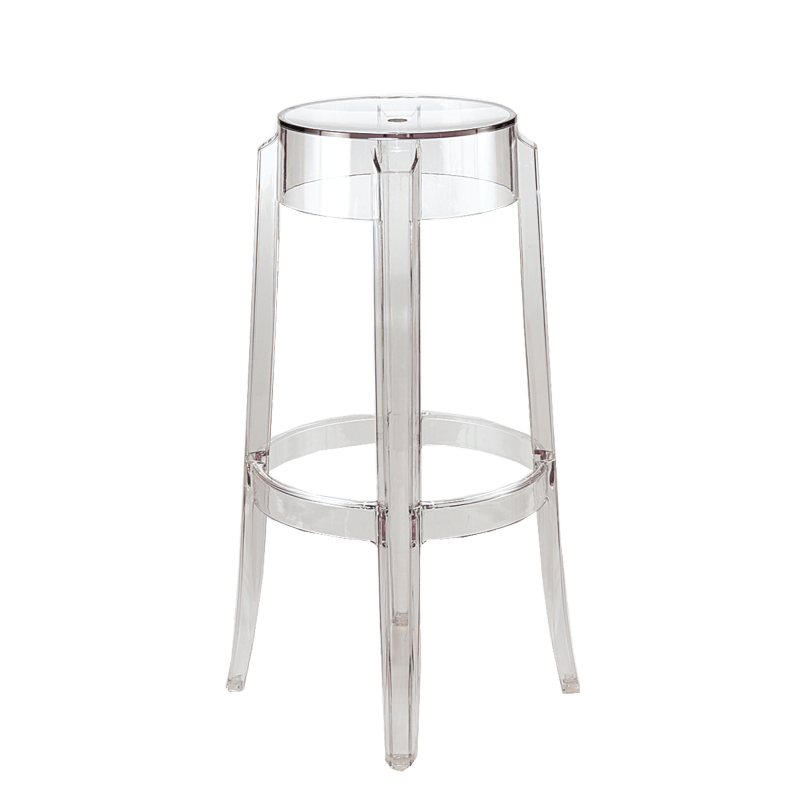 Barkruk Charles Ghost doorzichtig H 75 cm by Ph.Starck-Kartell