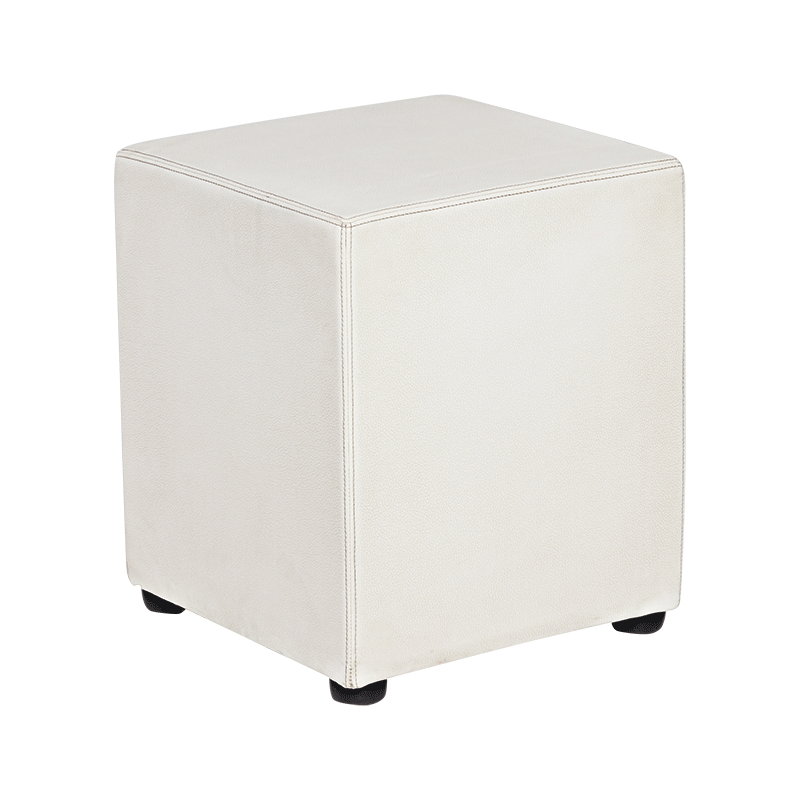 Pouf Kidman blanc 40 x 40 cm H 48 cm