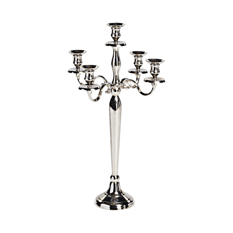 Chandelier en argent 5 branches H 80cm