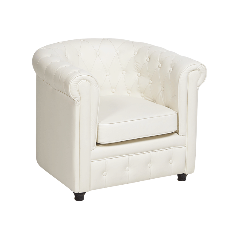 Club Chesterfield blanc 82 x 75 cm H 75 cm