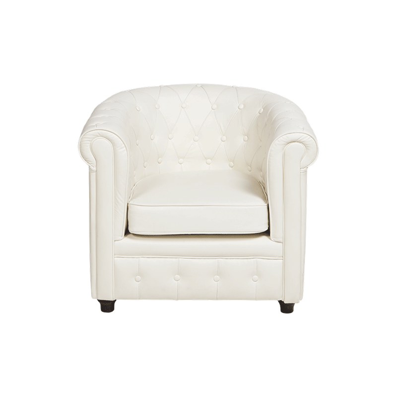 Club Chesterfield blanc 82 x 75 cm H 75 cm
