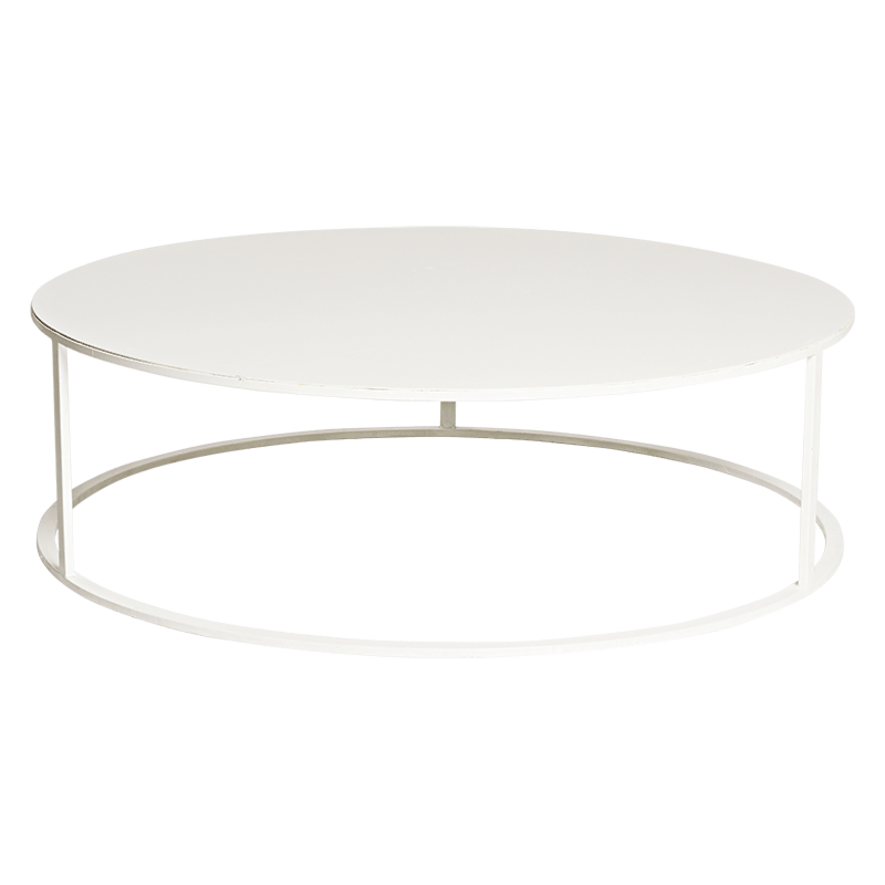 Table basse Luna blanche Ø 90 cm H 27 cm