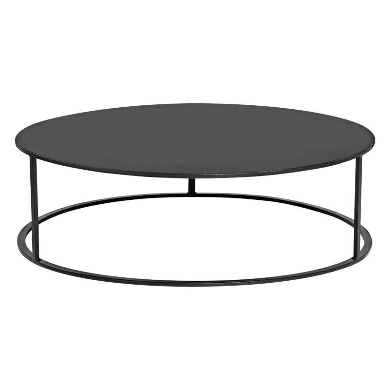 Zwarte lage tafel Luna Ø 90 cm H 27 cm