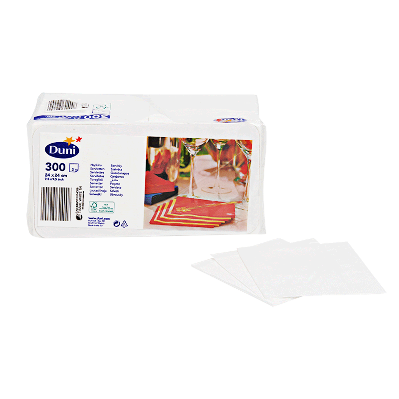 Witte  cocktailservetten Duni (250st)