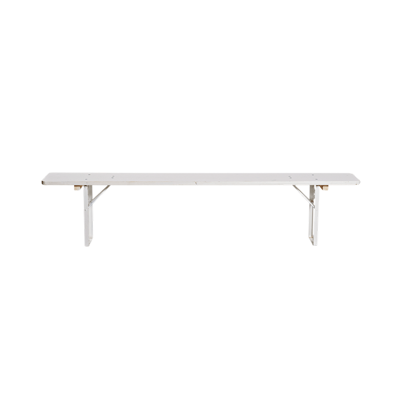 Banc blanc en pin 27 x 220 cm H 48 cm