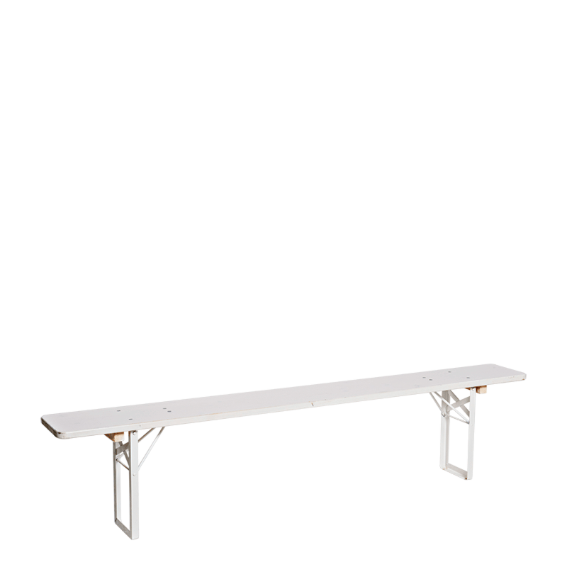 Witte bierbank 27 x 220 cm