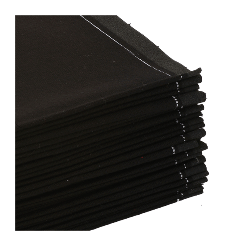 Serviettes cocktail tissu noir 20 x 20 cm (par 30)