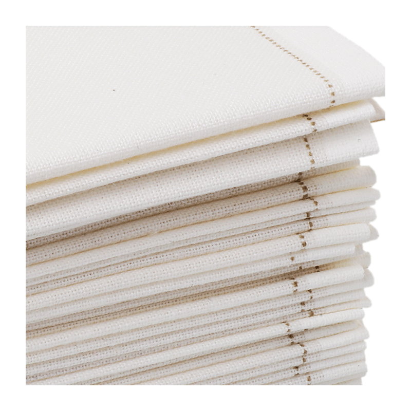 Serviettes cocktail tissu blanc 20 x 20 cm (par 30)