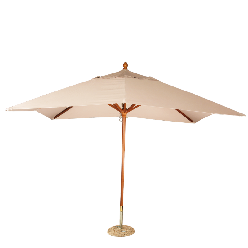 Parasol Louisiane écru 300 x 300 cm + socle granit Ø 50 cm