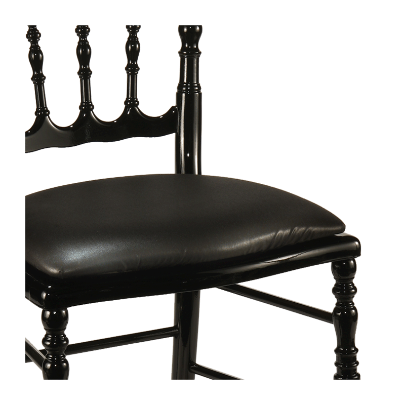 Chaise Napoléon III noire fixe chintz noir