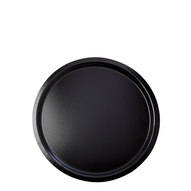 Plateau de service noir antidérapant Ø 37 cm