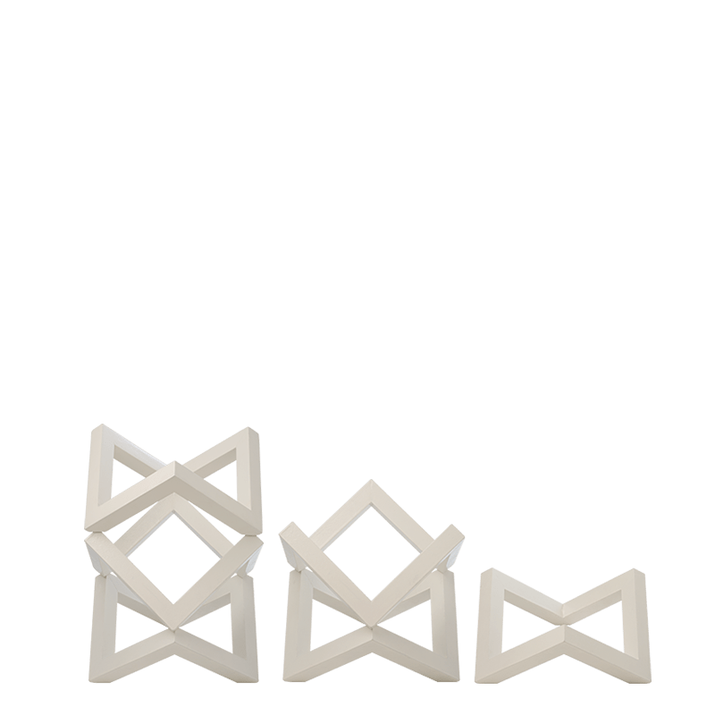 Support de plat en bois empilable blanc (à l'unité)