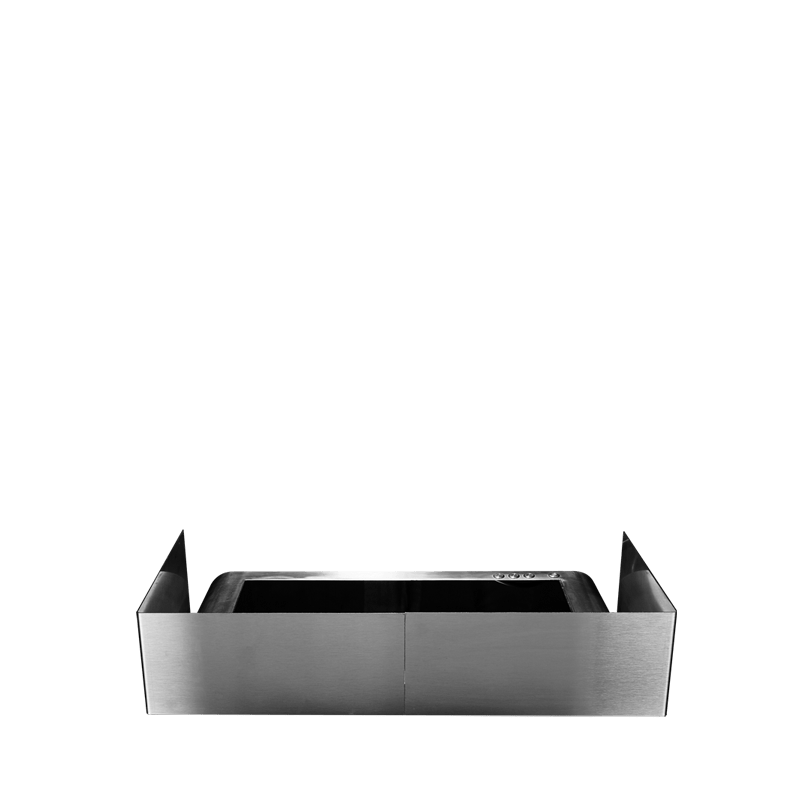 Inox afschijding voor gasbrander  40 x 40 x 17 cm
