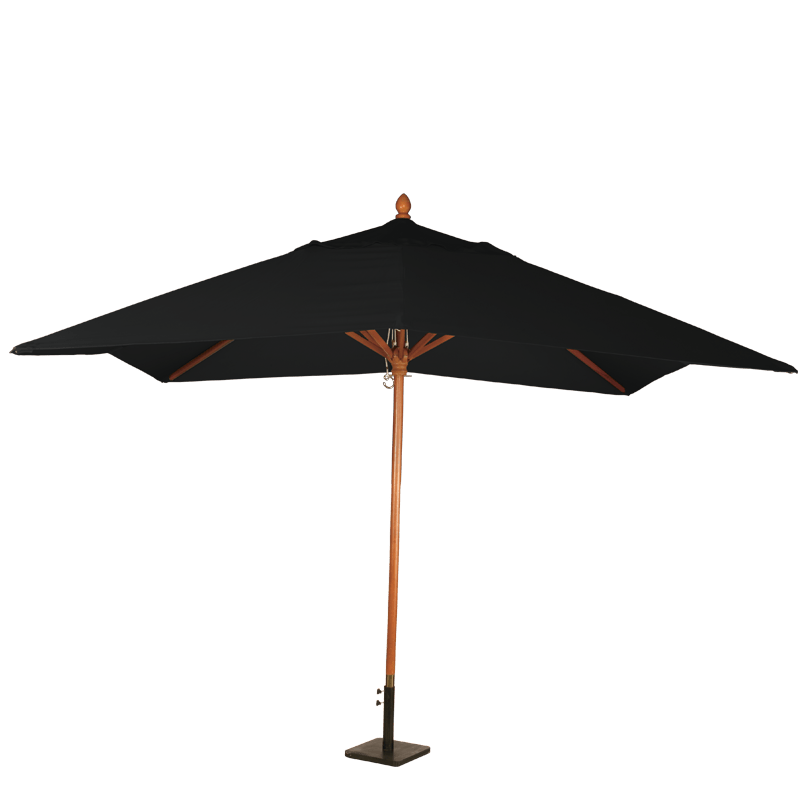 Parasol Louisiane noir 300 x 300 cm + socle acier 30 x 30 cm