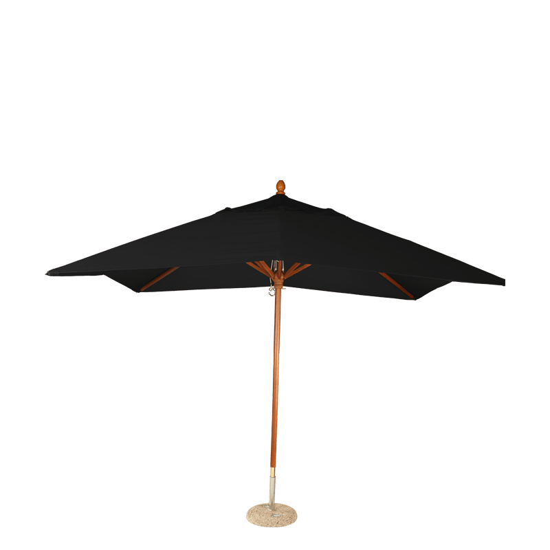 Parasol Louisiane noir 300 x 300 cm + socle granit Ø 50 cm