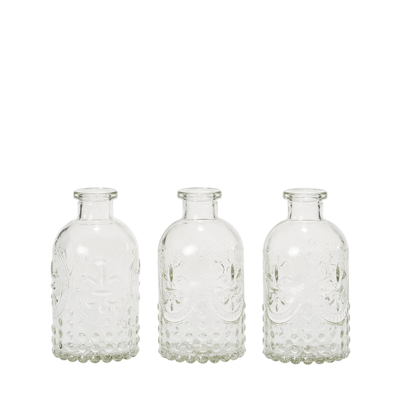 Glazen fles "Armoiries" H 12 cm (per 3)