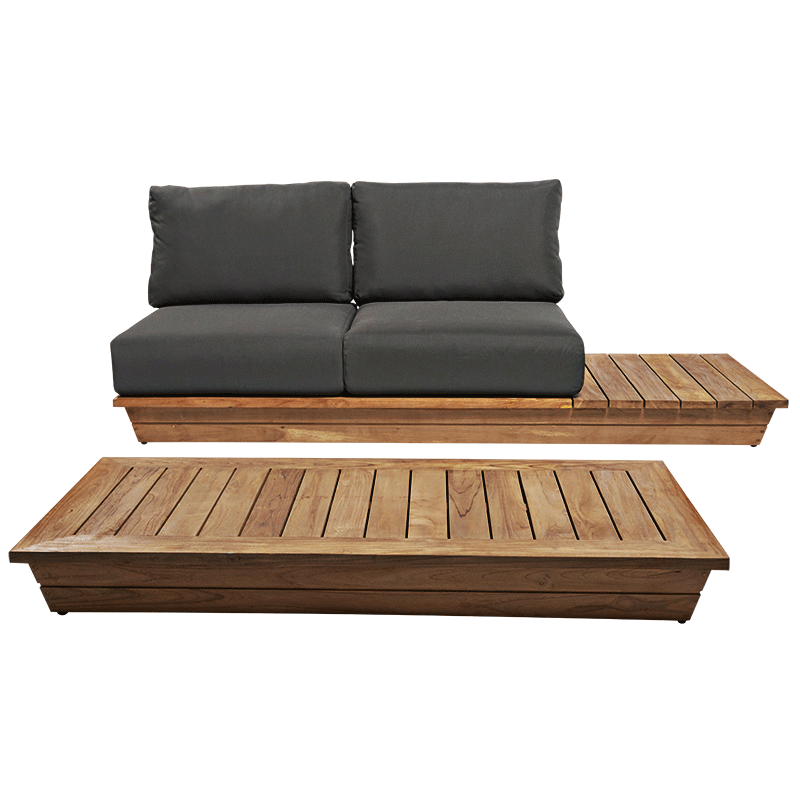 Sofa Lounge Grey 76 x 204 cm H 70 cm