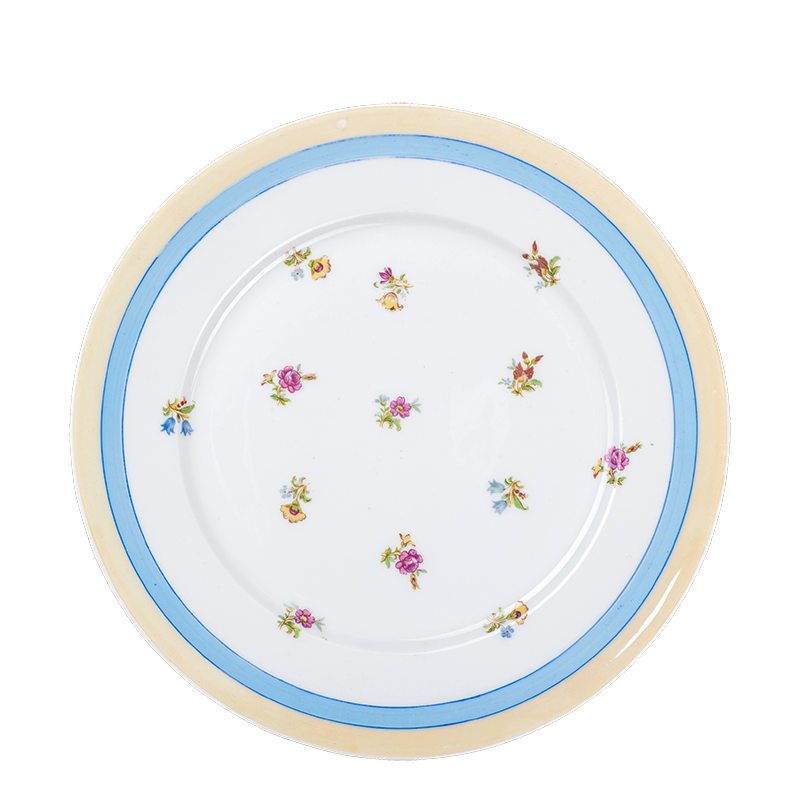 Groot bord Vintage gebloemd Ø 23-25 cm