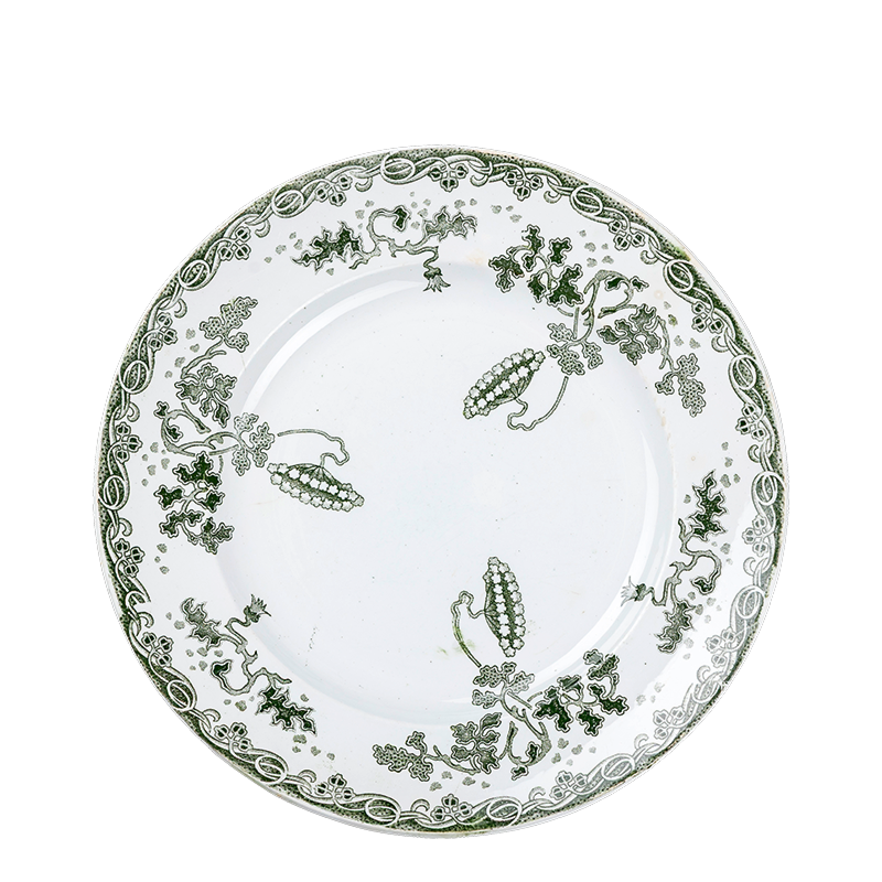 Grande assiette Vintage bleu vert Ø 22-25 cm