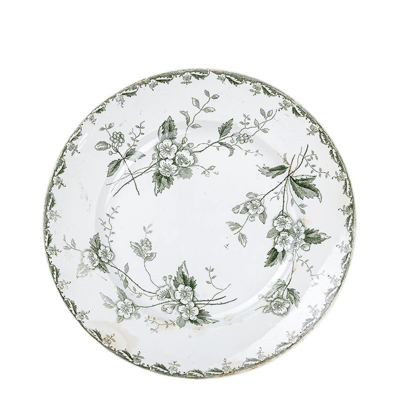 Grande assiette Vintage bleu vert Ø 22-25 cm
