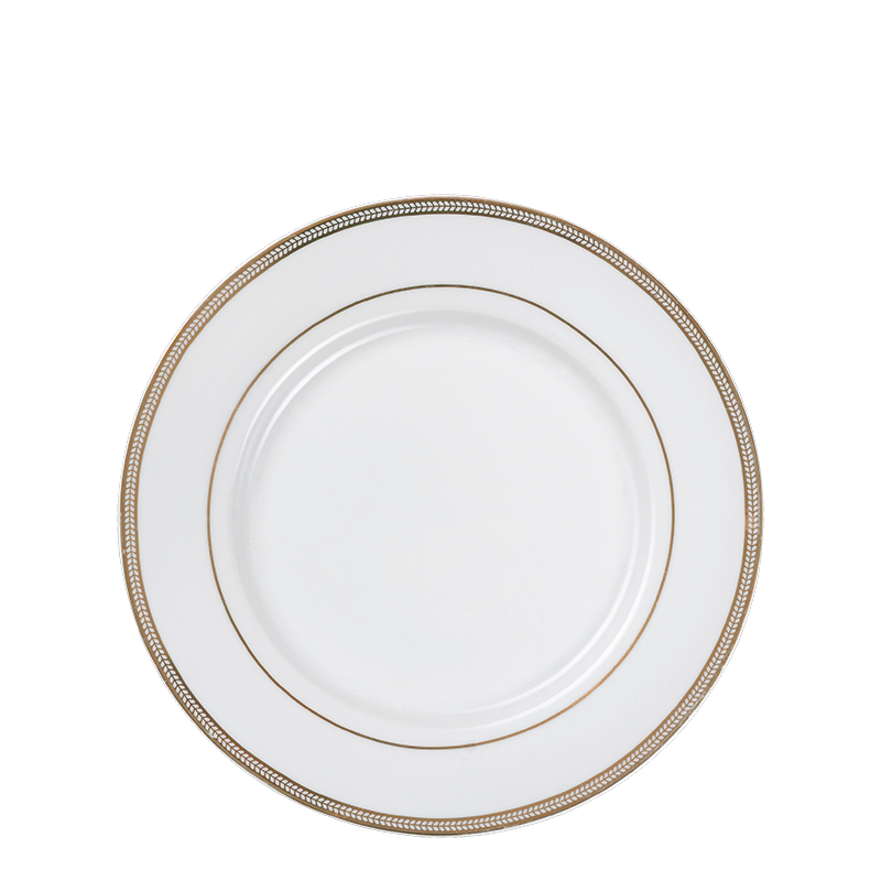 Petite assiette Vintage blanche et dorée Ø 18-20 cm