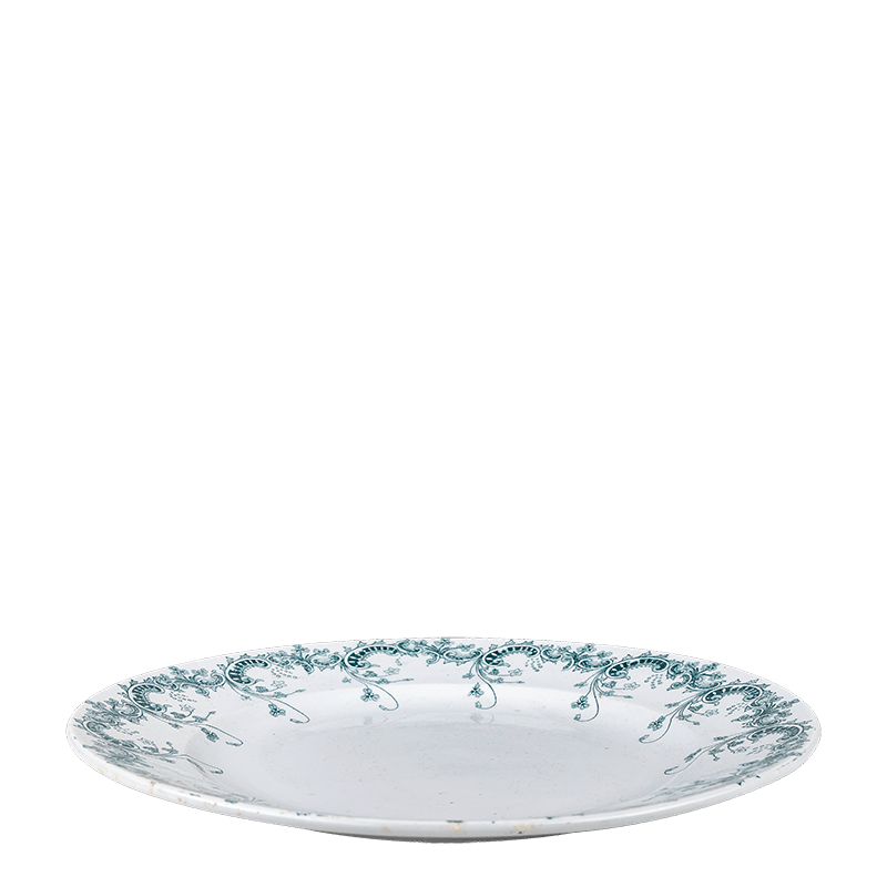 Ronde schaal Vintage blauw groen Ø 27-32 cm