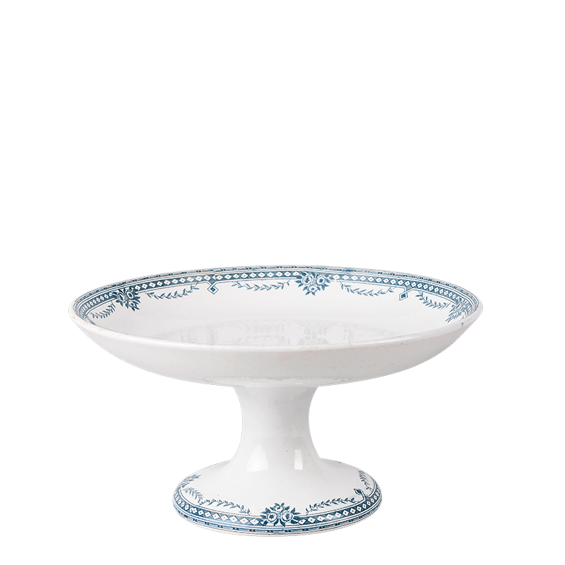 Compotier haut vintage bleu vert Ø 22-26 cm H 10-16 cm