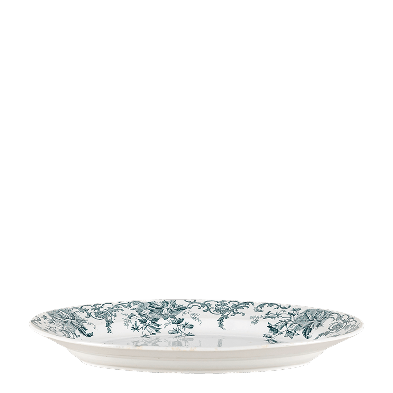 Ovale schaal Vintage blauw groen Ø 35-40 cm