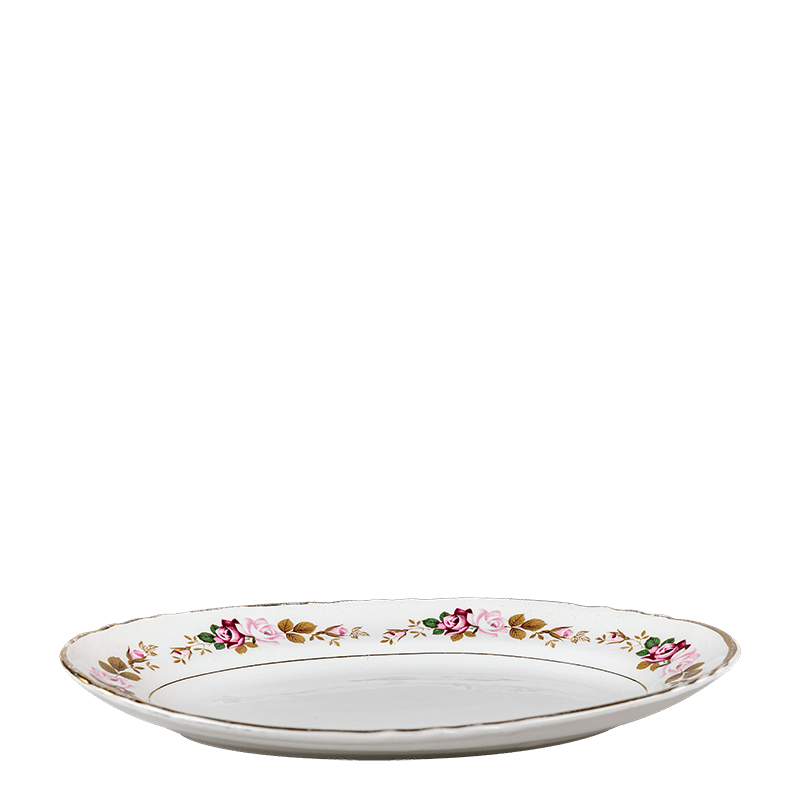 Ovale schaal Vintage gebloemd 35-40 x 22-27cm