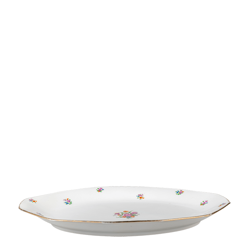 Plat ovale Vintage fleuri 35-40 x 22-27cm
