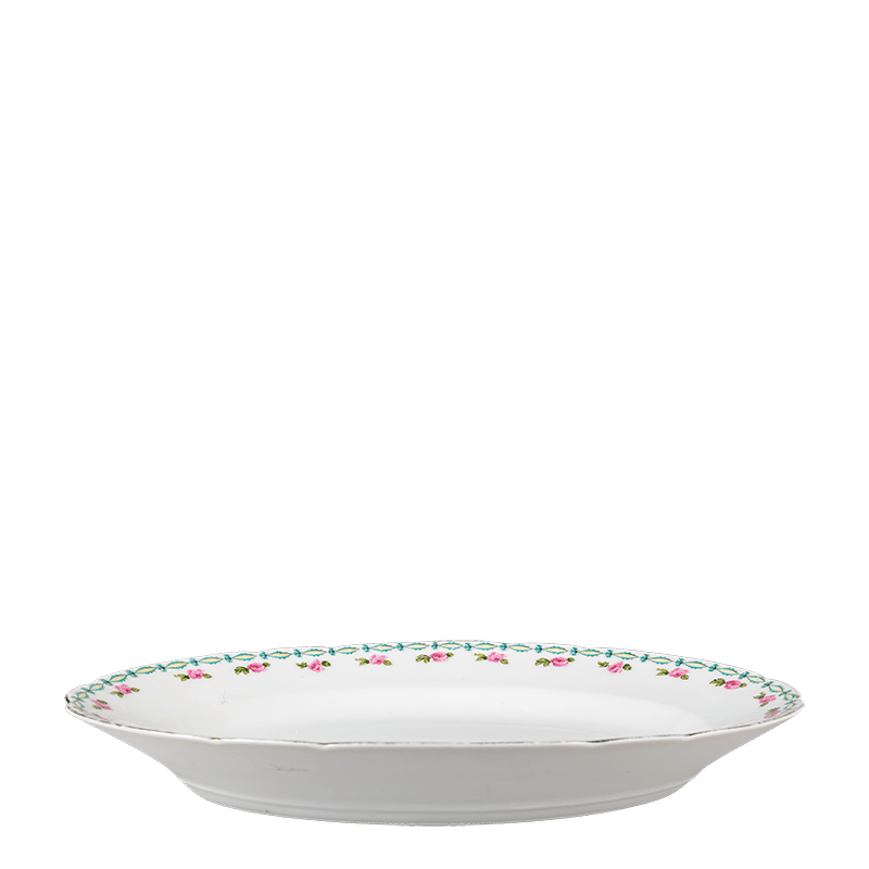 Plat ovale Vintage fleuri 35-40 x 22-27cm