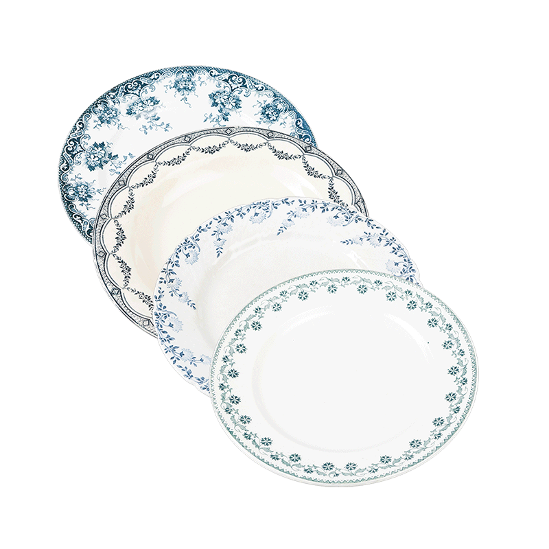 Petite assiette Vintage bleu vert Ø 18-21 cm