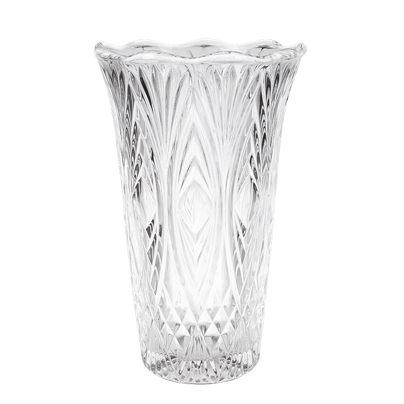 Vintage glazen vaas groot  Ø 15-22 cm H 25-30cm