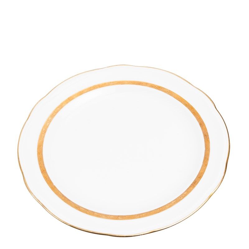 Groot bord Vintage wit en goud Ø 23-25 cm